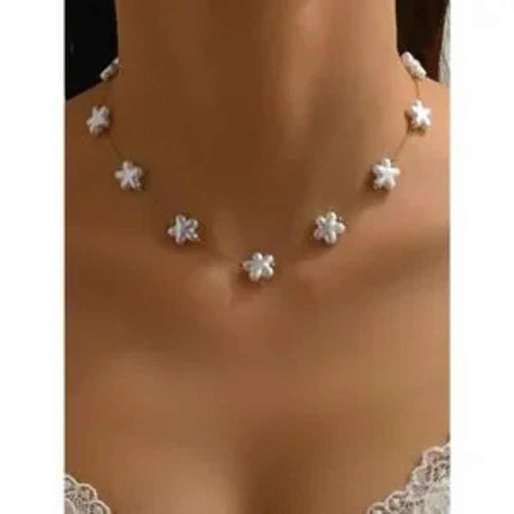 Flower?pearl necklace N2025